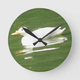 Duck on the Water Wall Clock Ronde Klok