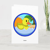 Duck op Beach met Palm-bomen.PNG Kaart (Achterkant)