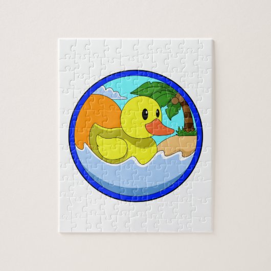 Duck op Beach met Palm-bomen.PNG Legpuzzel (Verticaal)