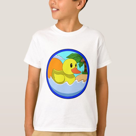 Duck op Beach met Palm-bomen.PNG T-shirt (Voorkant)