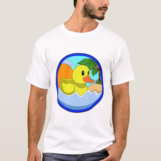 Duck op Beach met Palm-bomen.PNG T-shirt (Voorkant)
