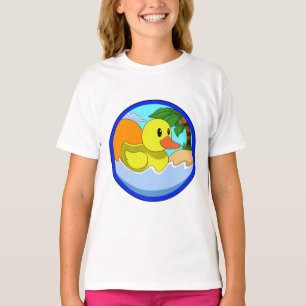 Duck op Beach met Palm-bomen.PNG T-shirt