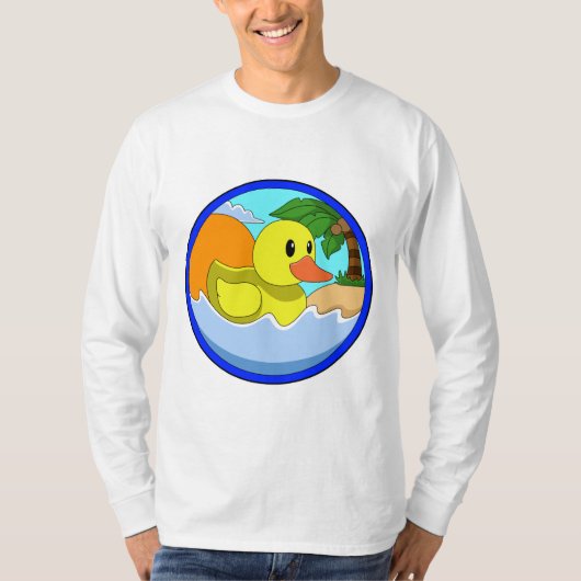 Duck op Beach met Palm-bomen.PNG T-shirt (Voorkant)