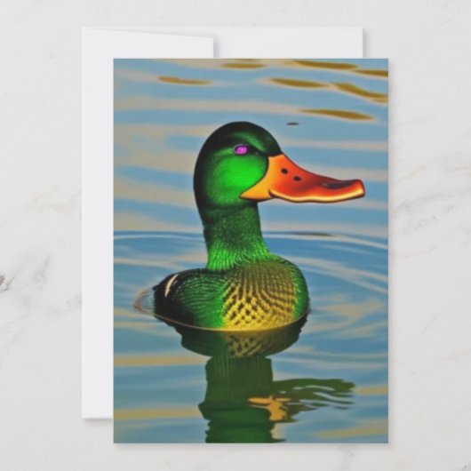 Duck op de vijver Design Feestdagenkaart (Voorkant)