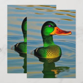 Duck op de vijver Design Feestdagenkaart (Voorkant / Achterkant)
