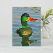 Duck op de vijver Design Feestdagenkaart (Staand voorkant)