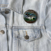 Duck op het meer ronde button 5,7 cm (In situ)