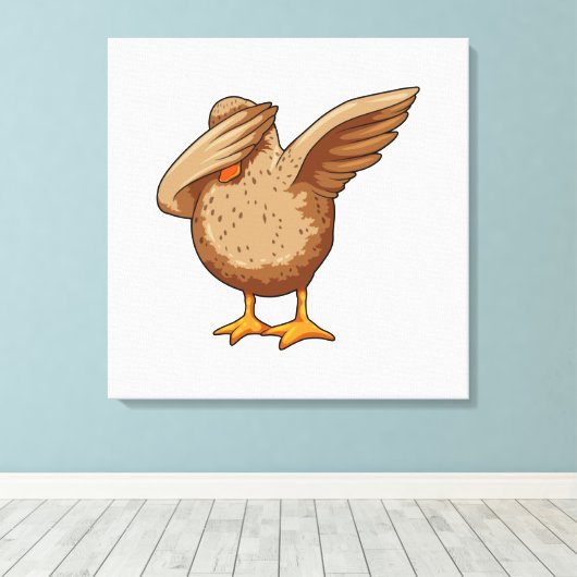 Duck op Hip Hop Dance Dab Canvas Afdruk (Insitu (Houten vloer))