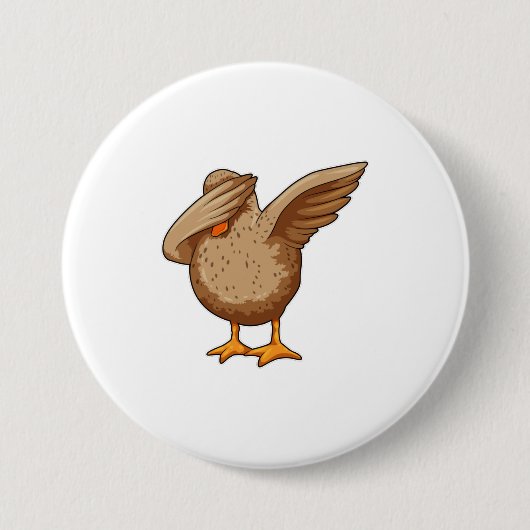 Duck op Hip Hop Dance Dab Ronde Button 7,6 Cm (Voorkant)