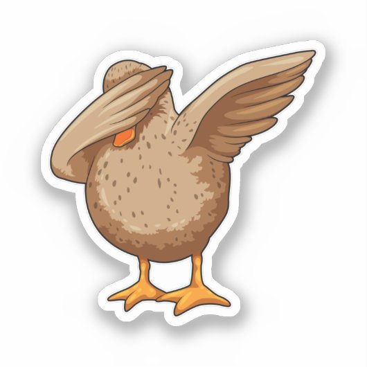 Duck op Hip Hop Dance Dab Sticker (Voorkant)