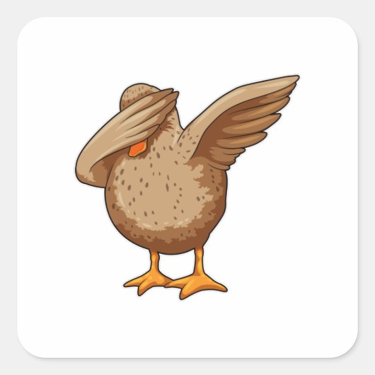 Duck op Hip Hop Dance Dab Vierkante Sticker (Voorkant)