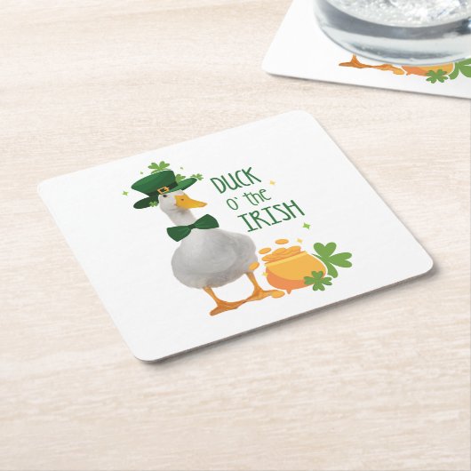 Duck o's the Irish St. Patricks Day Kartonnen Onderzetters (Schuin)