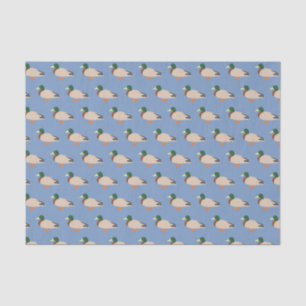 Duck Pattern op Blue Tissuepapier
