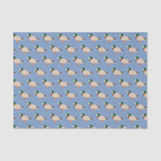 Duck Pattern op Blue Tissuepapier