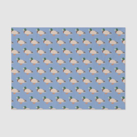Duck Pattern op Blue Tissuepapier (Voorkant)