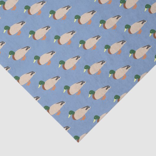 Duck Pattern op Blue Tissuepapier (Detail)