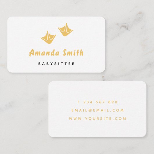 Duck paw Babysitter Minimale Visitekaartje (Voorkant / Achterkant)