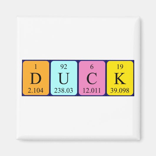 Duck periodieke lijstnaam magnet (Voorkant)