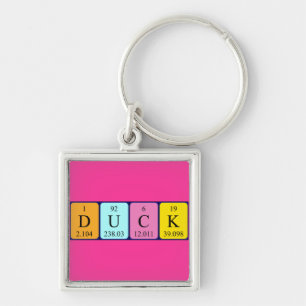 Duck periodieke lijstnaamsleutel sleutelhanger