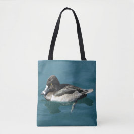 Duck Photo Black White Feathers Water Bird Tote Bag
