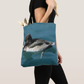 Duck Photo Black White Feathers Water Bird Tote Bag (Dichtbij)