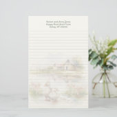 Duck Pond Country Homestead Lined Writing Paper Briefpapier (Staand voorkant)