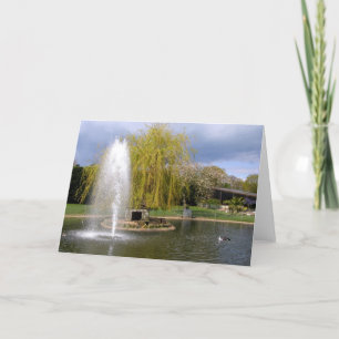 Duck pond in lente feestdagen kaart