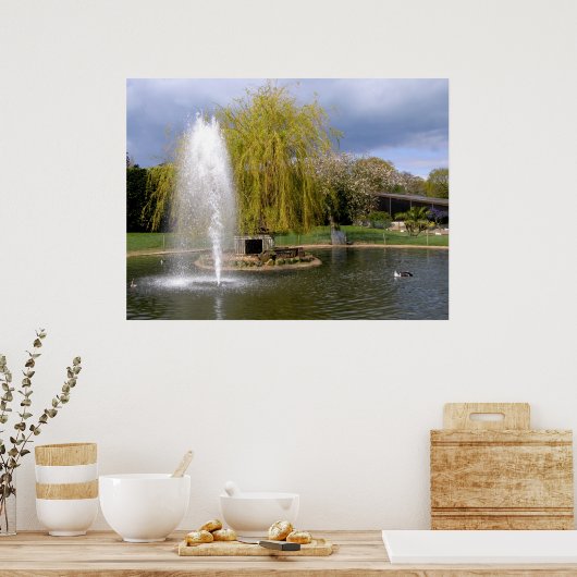 Duck pond in lente poster (Keuken)