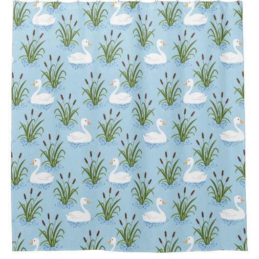 Duck Pond Pattern Shower Curtain Douchegordijn (Voorkant)