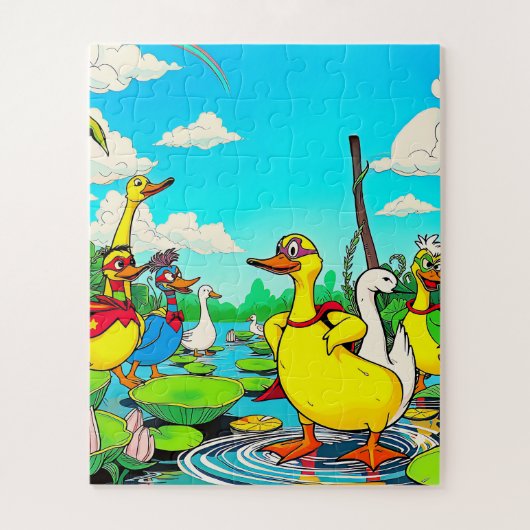 Duck Pond voor kinderen Legpuzzel (Verticaal)
