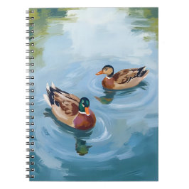 Duck Pond Watercolor Painted Notitieboek