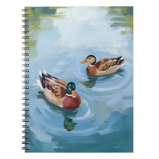 Duck Pond Watercolor Painted Notitieboek (Voorkant)