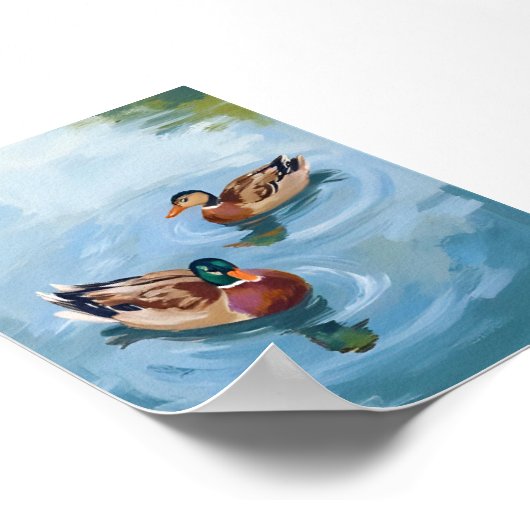 Duck Pond Watercolor Painted Poster (Hoek)