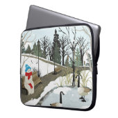 Duck Pond - Winter Laptop Sleeve (Voorkant Links)