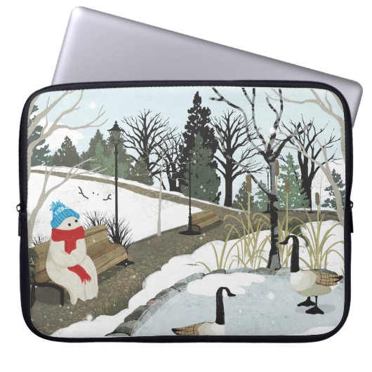 Duck Pond - Winter Laptop Sleeve (Voorkant)