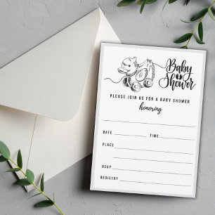 Duck Pull Baby shower invullen uitnodiging