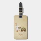 Duck Pulling Flower Cart Bagagelabel (Voorkant verticaal)