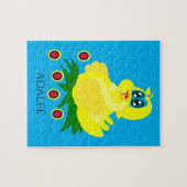 Duck puzzle met de naam van het kind. legpuzzel (Horizontaal)