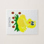 Duck puzzle met de naam van het kind. legpuzzel (Horizontaal)