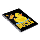 Duck Quack Yellow rubbereend squeaker duck I like Notitieboek (Rechterzijde)