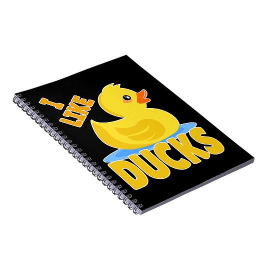 Duck Quack Yellow rubbereend squeaker duck I like Notitieboek (Rechterzijde)