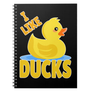 Duck Quack Yellow rubbereend squeaker duck I like Notitieboek