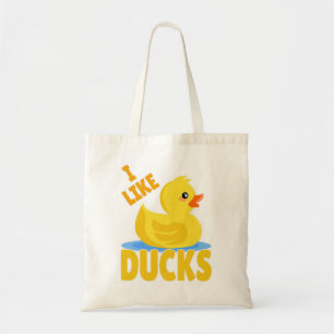 Duck Quack Yellow rubbereend squeaker duck I like Tote Bag