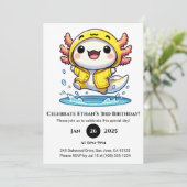 Duck Raincoat Axolotl Birthday Kaart (Staand voorkant)