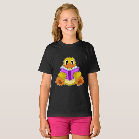 Duck Reading Book T-shirt (Voorkant volledig)