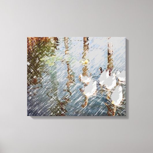 Duck Reflections ll Canvas Afdruk (Voorkant)