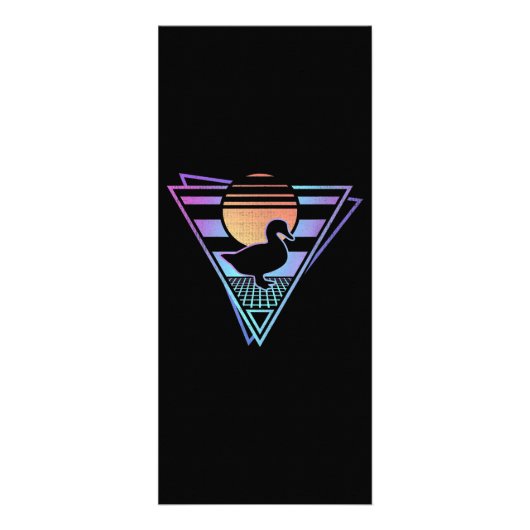 Duck Retro 80s EDM Synthwave Gift T-Shirt Reclamekaart (Voorkant)