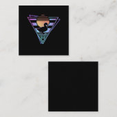 Duck Retro 80s EDM Synthwave Gift T-Shirt Vierkante Visitekaartje (Voorkant / Achterkant)