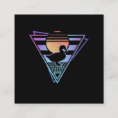 Duck Retro 80s EDM Synthwave Gift T-Shirt Vierkante Visitekaartje (Voorkant)