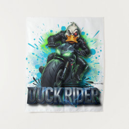 Duck Rider 3D Cyber Duck Motorfiets T-Shirt Wandkleed